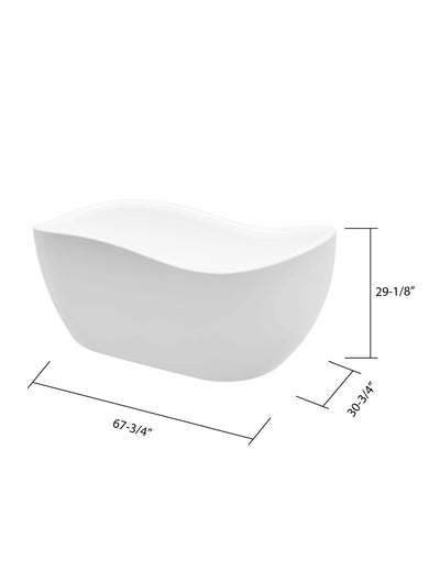 A & E Bath and Shower Axel 68" Premium Acrylic Oval Freestanding Bathtub A & E Bath and Shower