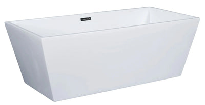 ALFI Brand AB8832 67 Inch White Rectangular Acrylic Free Standing Soaking Bathtub Alfi Trade Inc