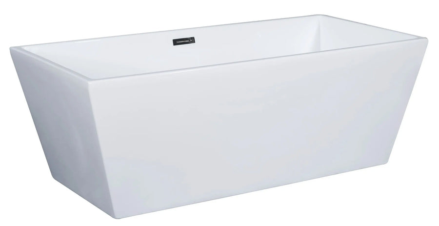 ALFI Brand AB8832 67 Inch White Rectangular Acrylic Free Standing Soaking Bathtub Alfi Trade Inc