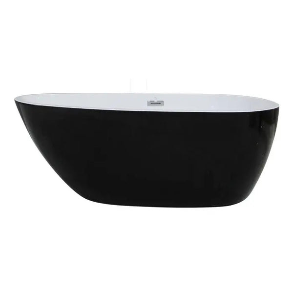 ALFI brand AB8862 59 Inch Black & White Oval Acrylic Free Standing