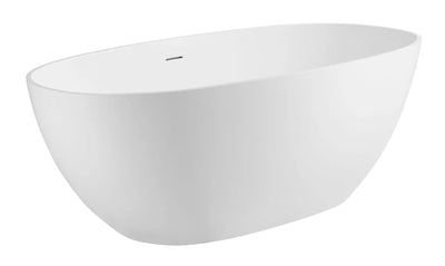 ALFI brand AB9975 59" White Oval Solid Surface Resin Soaking Bathtub Alfi Trade Inc