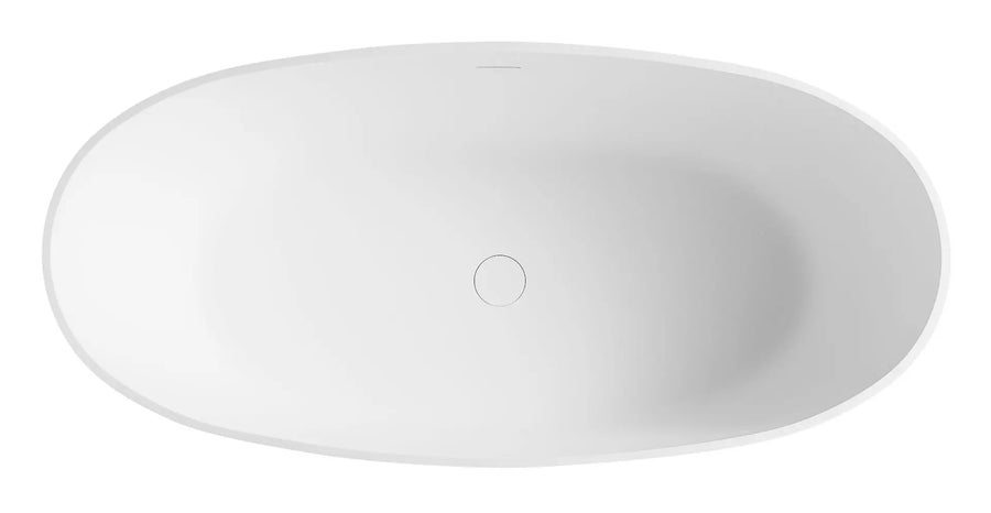 ALFI brand AB9975 59" White Oval Solid Surface Resin Soaking Bathtub Alfi Trade Inc