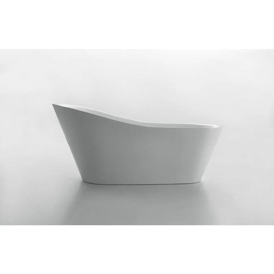 ANZZI Arges Series FT-AZ106 5.9 ft. Center Drain Freestanding Bathtub in Glossy White
