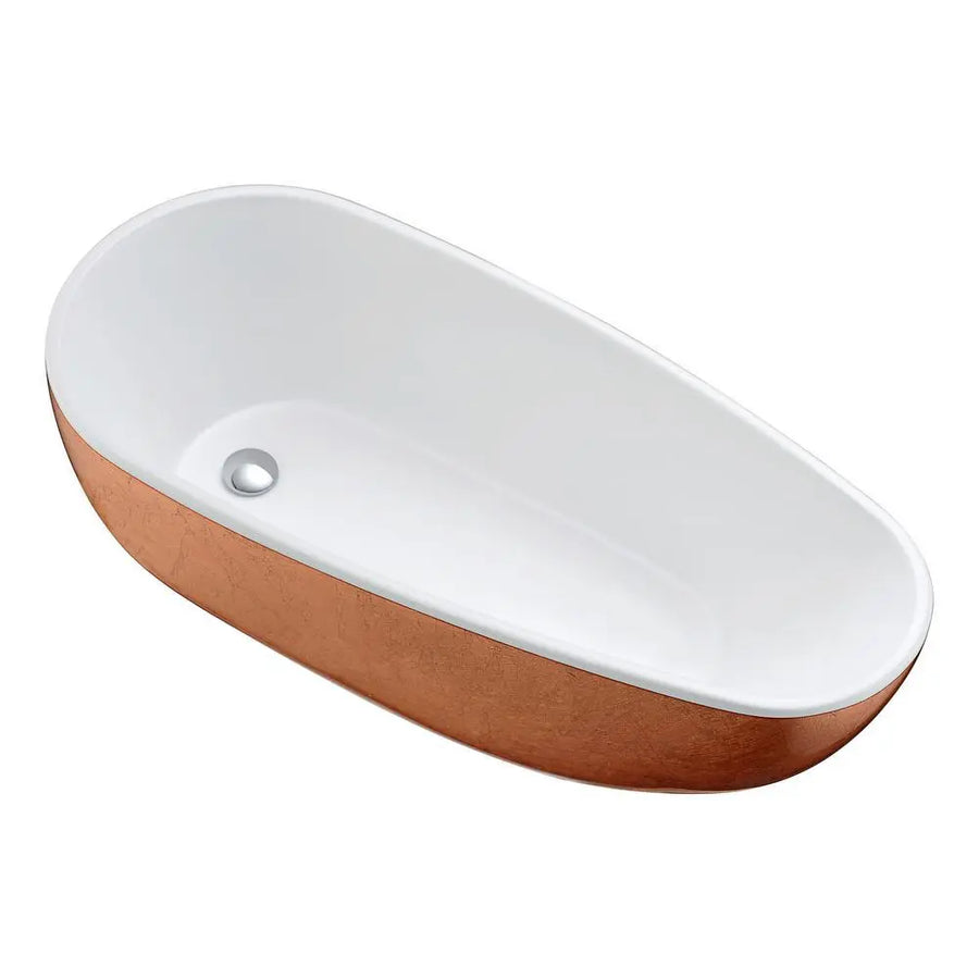 ANZZI Bishop Series FT-AZ435 5.53 ft. Freestanding Bathtub in Rose Gold