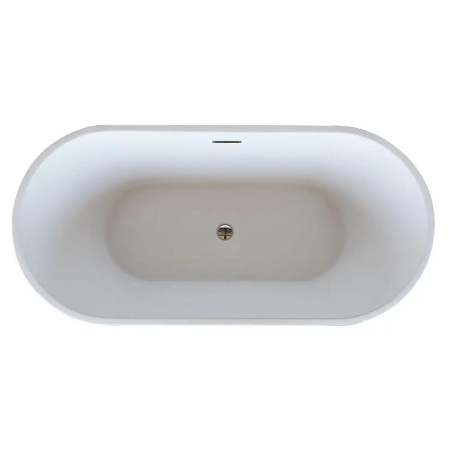 ANZZI Dover Series FT-AZ009 5.6 ft. Acrylic Center Drain Freestanding Bathtub in Glossy White