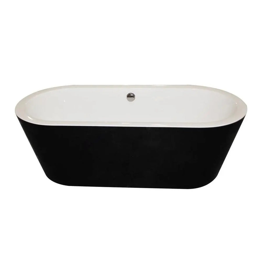 ANZZI Dualita Series Glossy Acrylic Black Freestanding Bathtub
