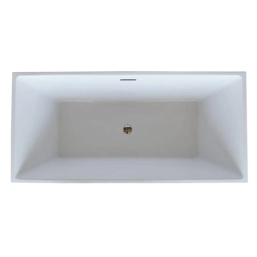 ANZZI Fjord Series FT-AZ002 5.6 ft. Acrylic Center Drain Freestanding Bathtub in Glossy White
