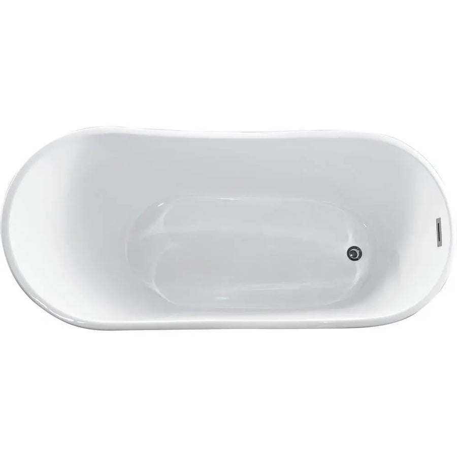 ANZZI Kahl Series FT-AZ094 5.58 ft. White Freestanding Tub with Reversible Drain