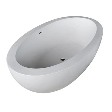 ANZZI Lusso Series FT-AZ504 6.3 ft. Man-Made Stone Center Drain Matte White Freestanding Tub