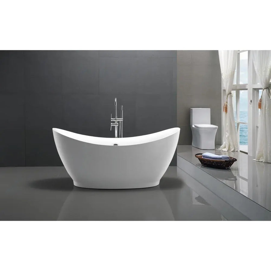 ANZZI Reginald Series FT-AZ091 5.67 ft. Freestanding Bathtub in White SW Corp