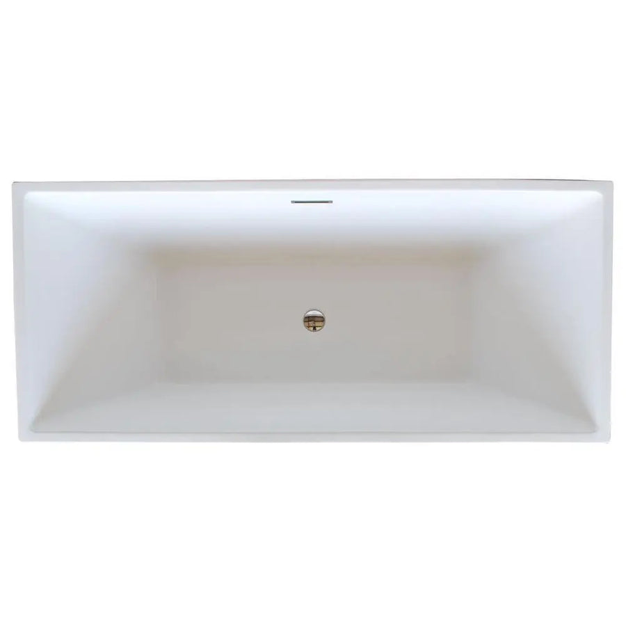 ANZZI Rook Series FT-AZ007 5.6 ft. Acrylic Center Drain Freestanding Bathtub in Glossy White SW Corp