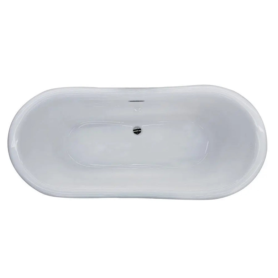 ANZZI Ruby Series FT-AZ113 5.9 ft. Acrylic Flatbottom Non-Whirlpool Bathtub in White SW Corp