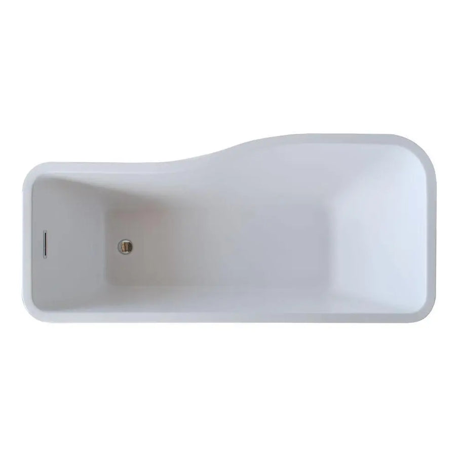 ANZZI Salva Series FT-AZ004 5.7 ft. Acrylic Reversible Drain Freestanding Bathtub in Glossy White SW Corp