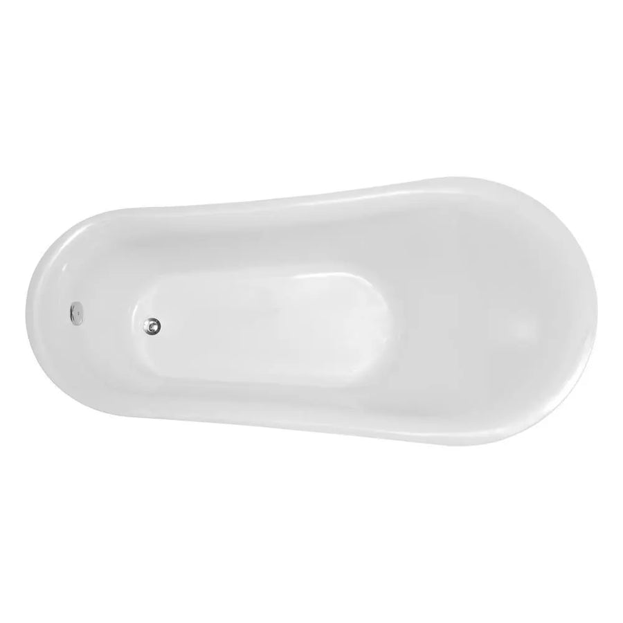 ANZZI Talyah Series FT-AZ090 5.92 ft. White Freestanding Tub with Reversible Drain