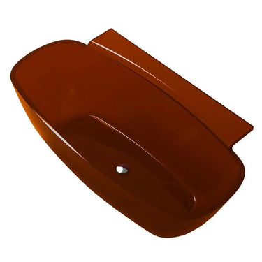ANZZI Vida Series 5.2 ft. Man-Made Stone Center Drain Freestanding Bathtub - side view