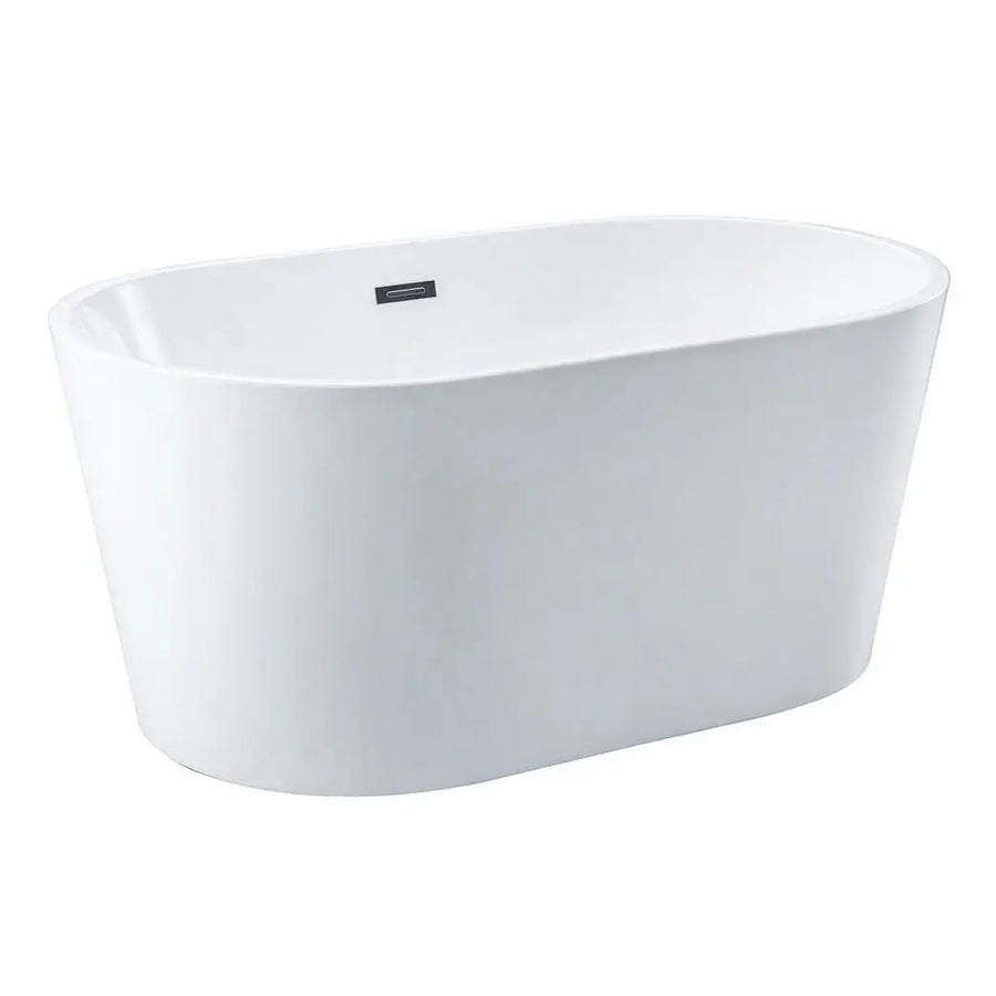 Aqua Eden 53-Inch Acrylic Freestanding Tub with Center Drain Hole, Glossy White - VTDE533023 Kingston Brass
