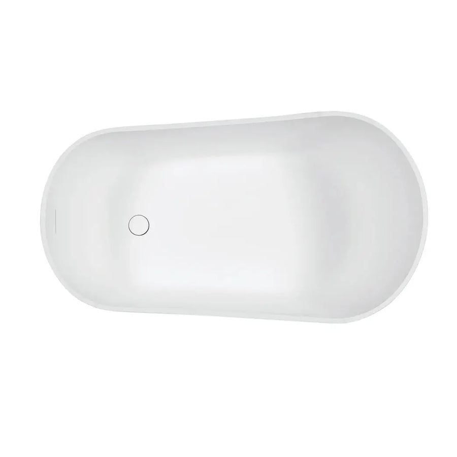 Arcticstone 52-Inch Slipper Solid Surface Freestanding Tub with Drain, Glossy White/Matte White - VRTSS513026 Kingston Brass