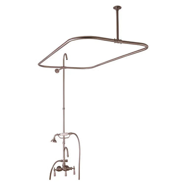 BARCLAY PRODUCTS 4143 CODE RECTANGULAR SHOWER UNIT - Handheld shower with cradle and 59" hose, For cast iron tub use only