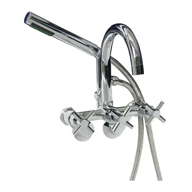Barclay 7082-MC Clawfoot Tub Filler " Gooseneck Spout & Cross Handles