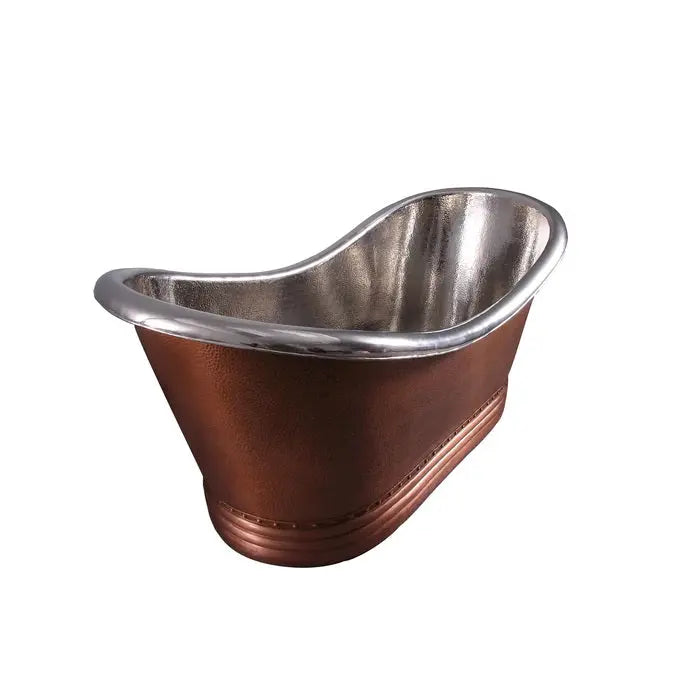 Barclay Ankara 66" Hammered Antique Copper Tub with Nickel Interior