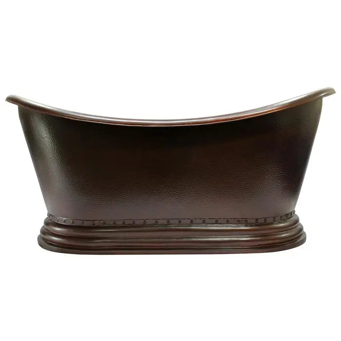 Barclay Celaya 66" x 37" Wide Double Slipper Copper Tub