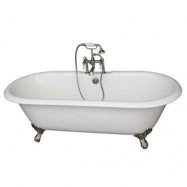Barclay Duet 67" Cast Iron Double Roll Top Clawfoot Tub Kit