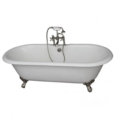 Barclay Duet 67" Cast Iron Double Roll Top Clawfoot Tub Kit