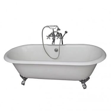Barclay Duet 67" Cast Iron Double Roll Top Clawfoot Tub Kit