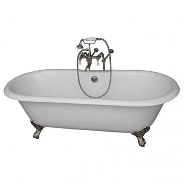 Barclay Duet 67" Cast Iron Double Roll Top Clawfoot tub Kit
