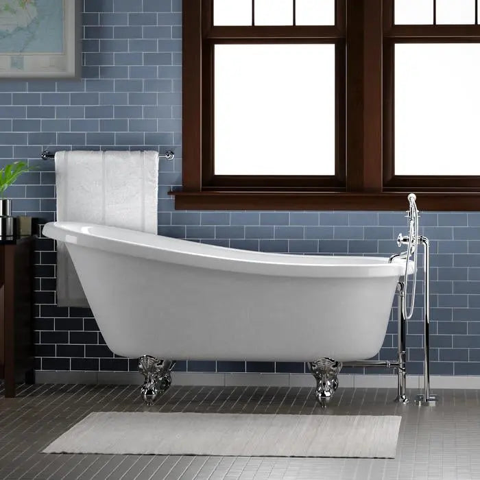 Barclay Imogene 67" Acrylic Slipper Clawfoot Freestanding Tub ATS67-WH