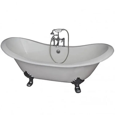 Barclay Marshall 71" Cast Iron Double Slipper Clawfoot Tub Kit with Metal Cross Handle Tub Faucet - detail view