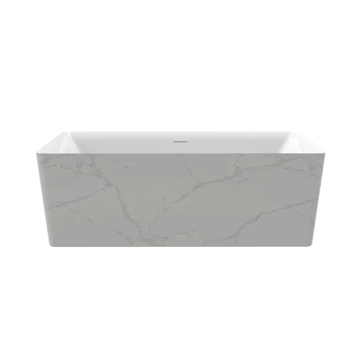 Barclay Marwa 65" Acrylic Tub with Internal Drain and Overflow-Marble White Kingston Brass