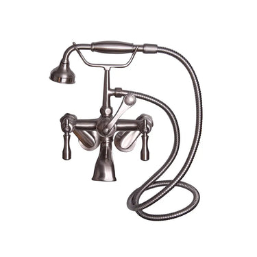 Barclay Products Tub Wall-Mounted Filler with Hand-Held Shower " Metal Lever 2 Handles - side view