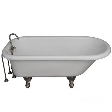 Barclay TKATR67-WBN4 Atlin 67" Acrylic Roll Top Tub Kit in White " Brushed Nickel Accessories