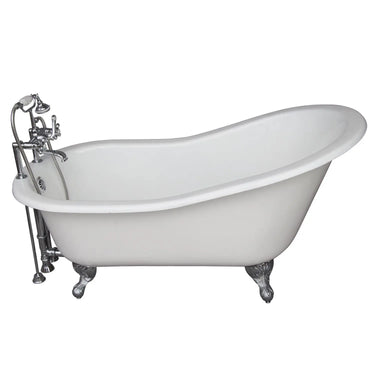 Barclay TKCTSH60-CP2 Griffin 61" Cast Iron Slipper Premium Tub Kit with Polished Chrome Accessories