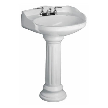 Barclay Vicki Pedestal Lavatory Bathroom Sink - 4" Centerset - White