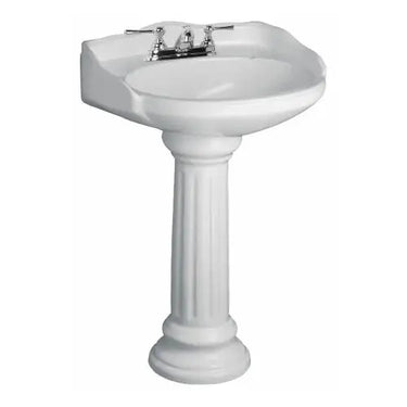Barclay Victoria Pedestal Lavatory Bathroom Sink - 4" Centerset - White