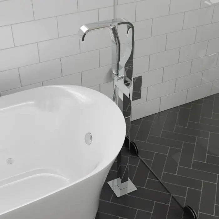 Alfi Brand AB2180 Floor Mount Tub Filler with Handheld Shower Head