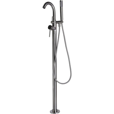 Alfi Brand AB2534 Floor Mount Tub Filler with Shower Head Polished/Brushed