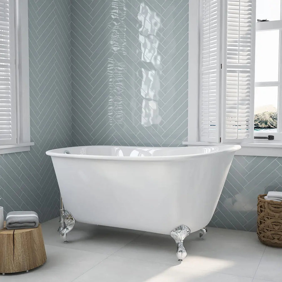 Cambridge Plumbing Cast Iron Swedish Slipper Tub 58" X 28" Cambridge Plumbing
