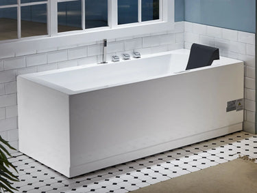 EAGO AM154ETL-L6 6 ft Acrylic White Rectangular Whirlpool Tub With Fixtures