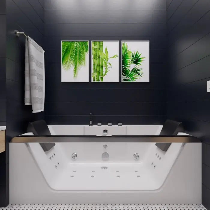 EAGO AM196ETL 6' Clear Rectangular Jacuzzi Whirlpool Bathtub for Two with Fixtures