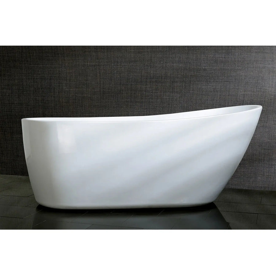 Kingston Brass Aqua Eden 68" Contemporary Acrylic Freestanding Tub with Reversible Drain