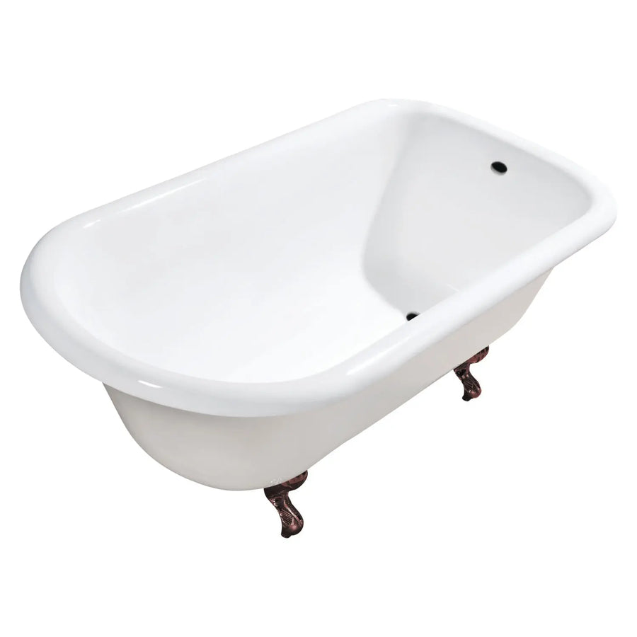 Kingston Brass Aqua Eden VCTND483117W 48-Inch Cast Iron Roll Top Clawfoot Tub Kingston Brass