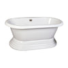 Barclay Calypso Acrylic Double Roll Freestanding Clawfoot Bathtub front view white background