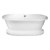 Barclay Corinne Acrylic Double Roll 7" Drillings Freestanding Clawfoot Bathtub front view white background