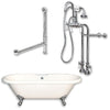 Cambridge Plumbing Acrylic Double Ended Clawfoot Bathtub 70" X 30" with no Faucet Drillings and Complete Polished Chrome Plumbing Package - Affordable Cheap Freestanding Clawfoot Bathtubs Tub