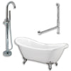 Cambridge Plumbing Acrylic Double Ended Clawfoot Bathtub 68" X 28" with no Faucet Drillings and Complete Polished Chromel Plumbing Package - Affordable Cheap Freestanding Clawfoot Bathtubs Tub