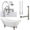 Cambridge Plumbing ADES-463D-2-PKG-BN-7DH Acrylic Double Ended Clawfoot Tub 68" X 28" no Faucet Drillings - Complete Brushed Nickel Plumbing Package - Affordable Cheap Freestanding Clawfoot Bathtubs Tub