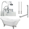 Cambridge Plumbing ADES-463D-2-PKG-CP-7DH Acrylic Double Ended Slipper Tub 68" X 28" with 7" Faucet Drillings - Polished Chrome Plumbing Package - Affordable Cheap Freestanding Clawfoot Bathtubs Tub